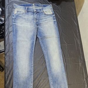 7 For All Mankind Skinny Leg Jeans - Black